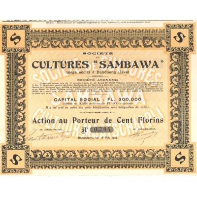 Sté de Cultures "Sambawa" (Act 100 Florins)