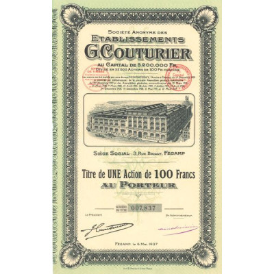 S.A. des Etablissements G. Couturier (Titre 01 Act 100 F)