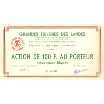 Grandes Tuileries des Landes (Act 100 F)