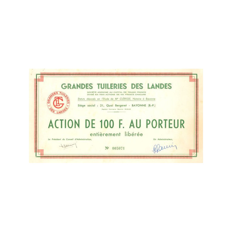 Grandes Tuileries des Landes (Act 100 F)