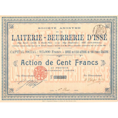 S.A. de la Laiterie-Beurrerie d'Issé (Act 100 F)