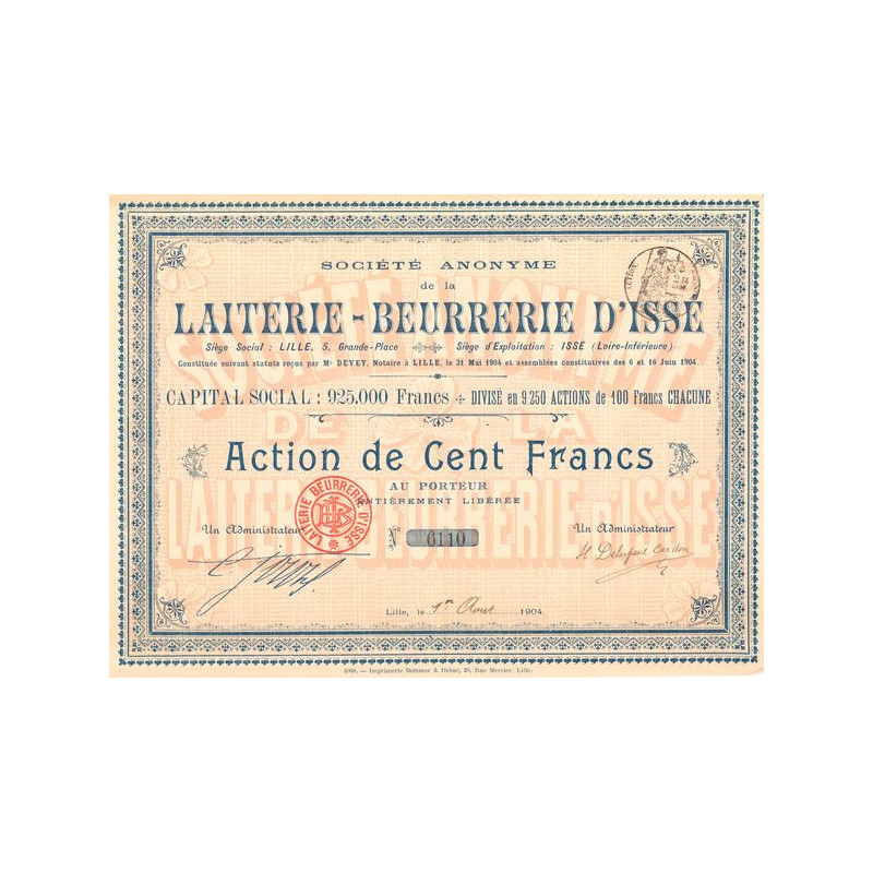 S.A. de la Laiterie-Beurrerie d'Issé (Act 100 F)