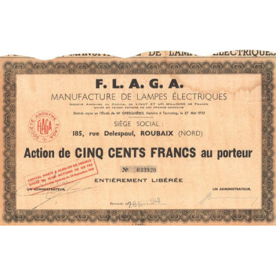 F. L. A. G. A. Manufacture de Lampes Electriques (Act 500 F)