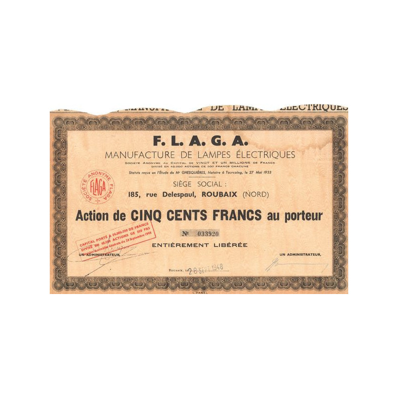 F. L. A. G. A. Manufacture de Lampes Electriques (Act 500 F)