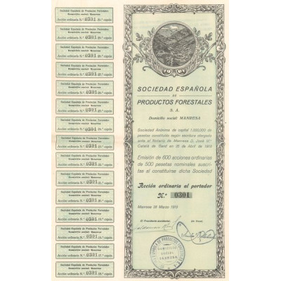 Sociedad Española de Productos Forestales (Act Ordin 500 Pesetas)