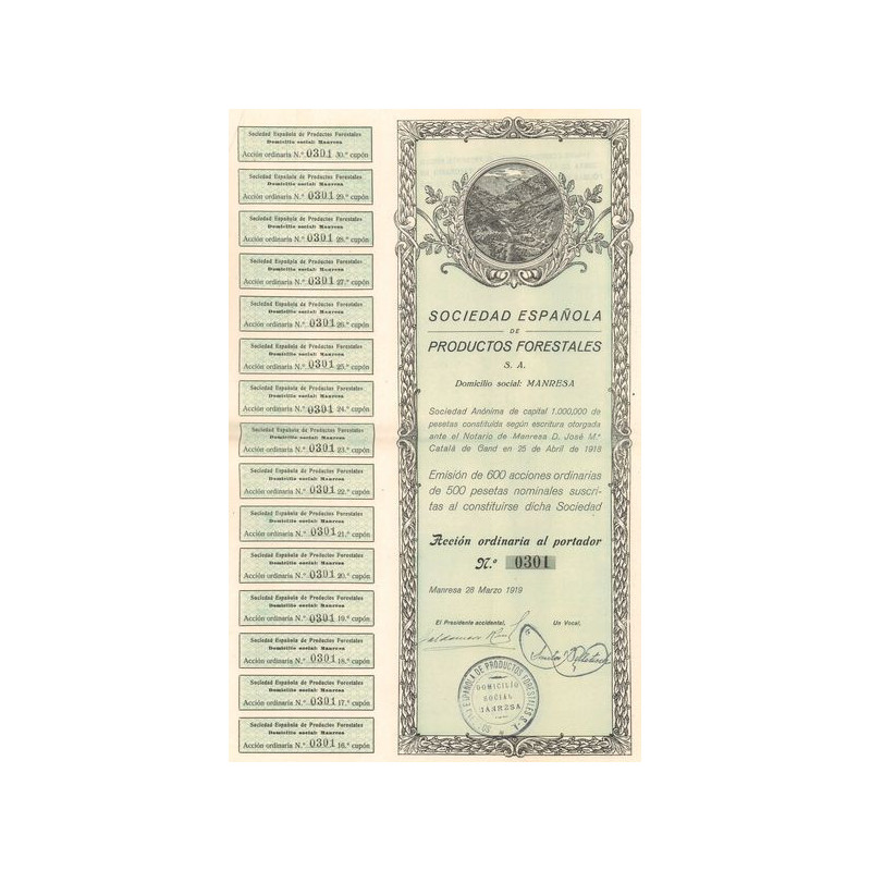 Sociedad Española de Productos Forestales (Act Ordin 500 Pesetas)