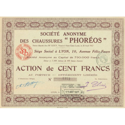 S.A. des Chaussures "Phoréos" (Act 100 F)