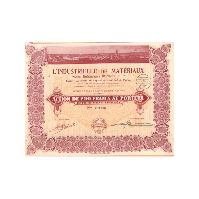 L'Industrielle de Matériaux - Anciens Ets BONNEL & Cie (Act 250 F)