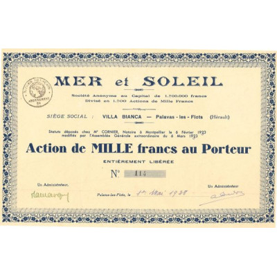 Mer et Soleil (Act 1000 F)