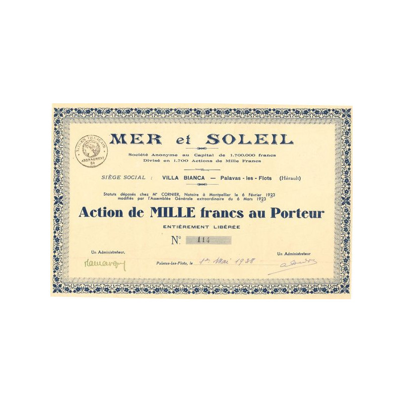 Mer et Soleil (Act 1000 F)
