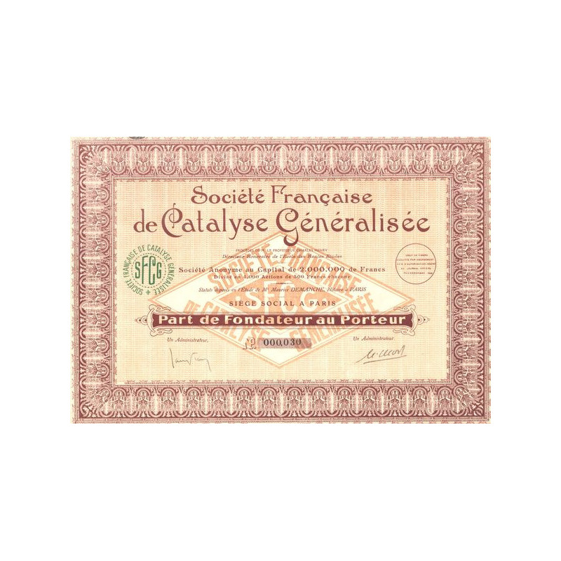 Sté Française de Catalyse Généralisée (PF)