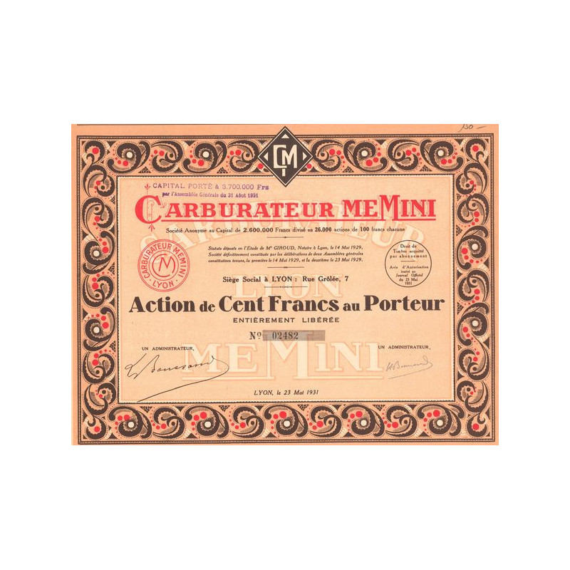 Carburateur Memini (Act 100 F)