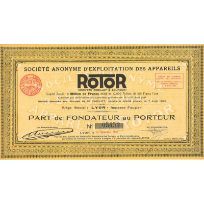 S.A. d'Exploitation des Appareils ROTOR (Brevets Rebillet & Ecureux) (PF)