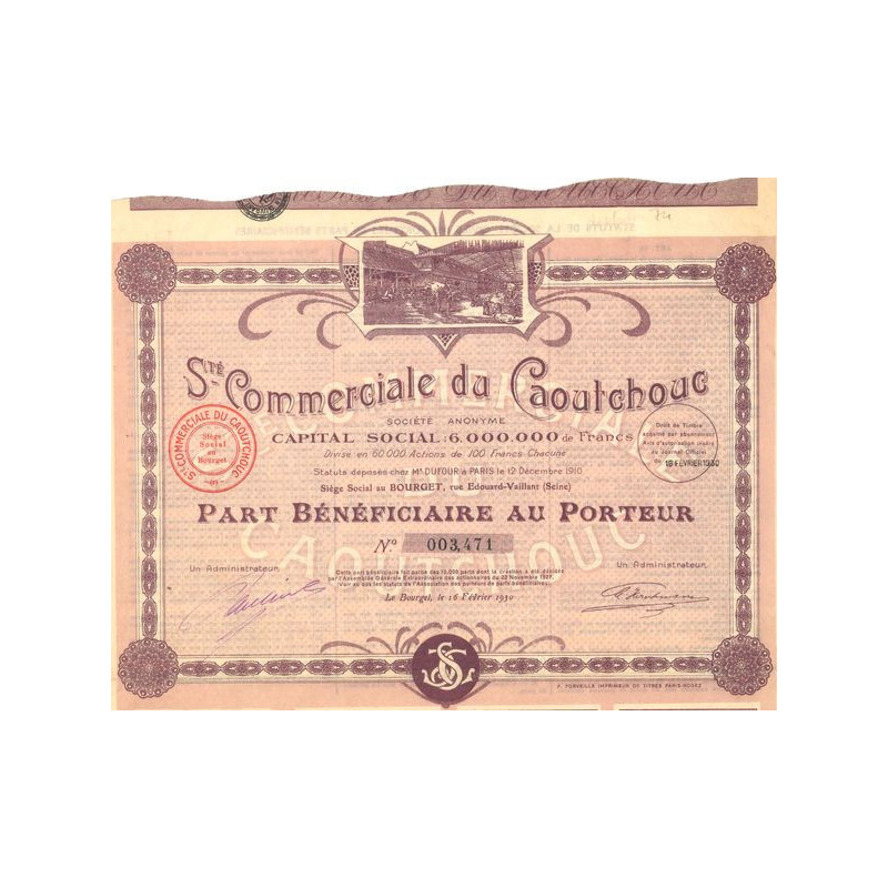 Sté Commerciale du Caoutchouc (PB)