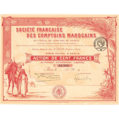 Sté Française des Comptoirs Marocains (Act 100 F)