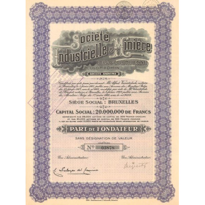 Sté Industrielle & Minière Belgo-Colombienne Colombomin (PF)