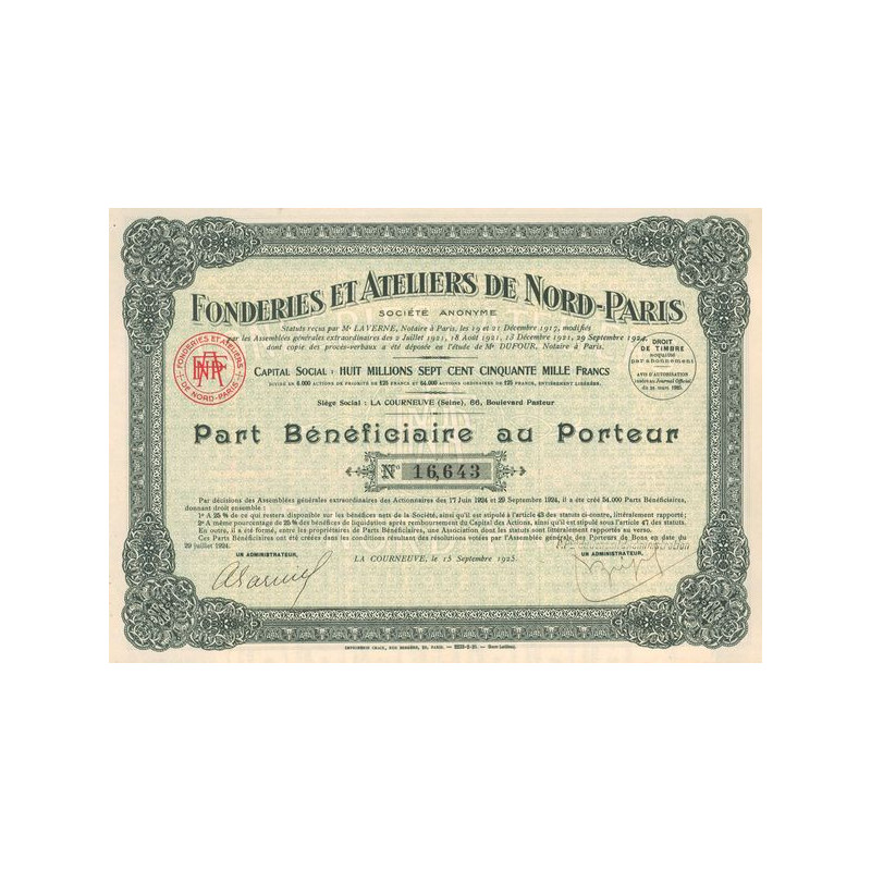Fonderies et Ateliers de Nord-Paris (PB)