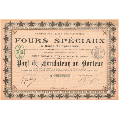 Sté Française d'Exploitation de Fours Spéciaux à Haute Température (PF)