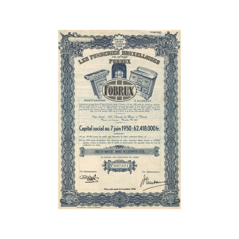 Les Fonderies Bruxelloises en abrégé Fobrux (Act Capital)