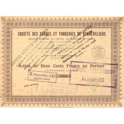 Sté des Forges et Fonderies de Gennevilliers (Act 200 F)