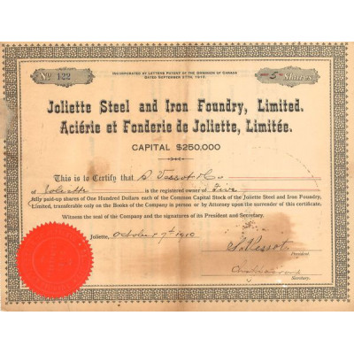 Joliette Steel and Iron Foundry Ltd - Aciérie et Fonderie de Joliette Limitée (Titre 05 Act Nomin)