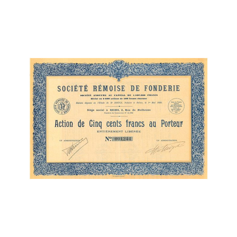 Sté Rémoise de Fonderie (Act 500 F)