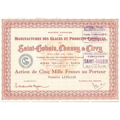 S.A. des Manufactures des Glaces et Produits Chimiques de Saint-Gobain. Chauny & Cirey (Act 5000 F)
