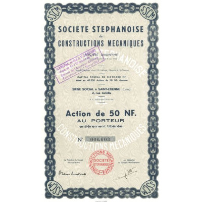 Sté Stéphanoise de Constructions Mécaniques (Act 50 NF)