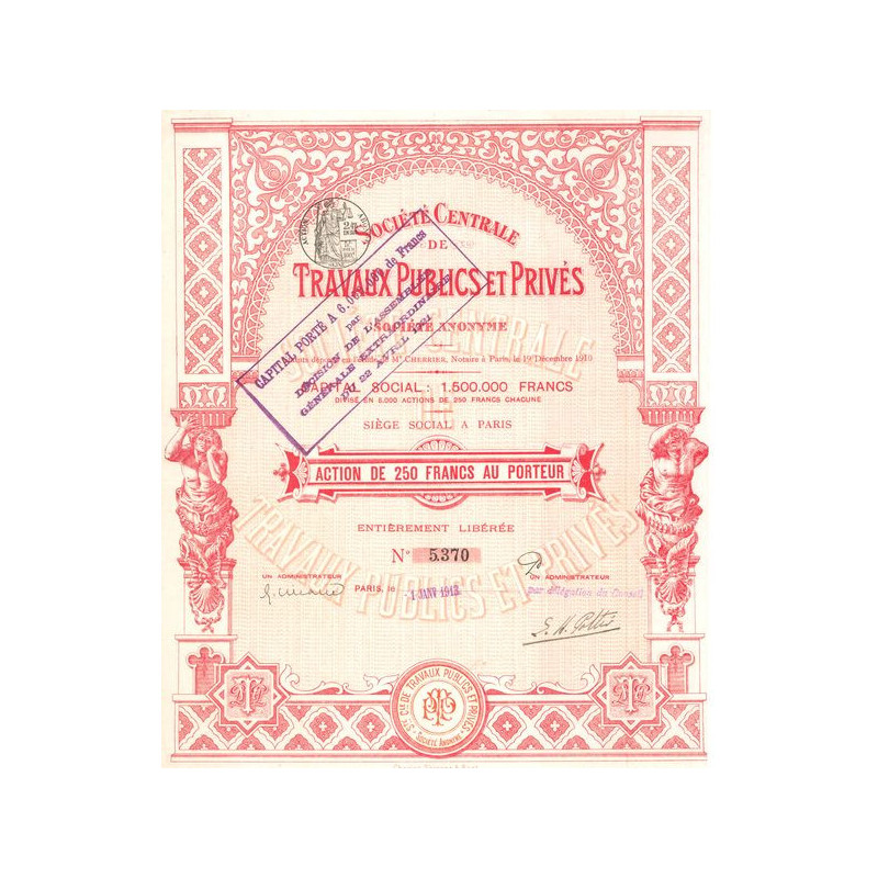 Sté Centrale de Travaux Publics et Privés (Act 250 F)