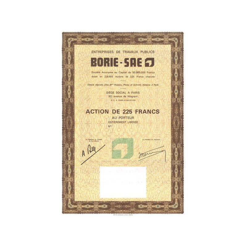 Entreprises de Travaux Publics - Borie SAE (Blanquette)(Act 225 F)