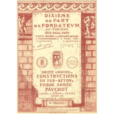 S.A. de Constructions en Fer - Béton & Pierre Armée Pavchot (10ème PF)