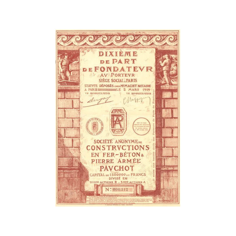 S.A. de Constructions en Fer - Béton & Pierre Armée Pavchot (10ème PF)