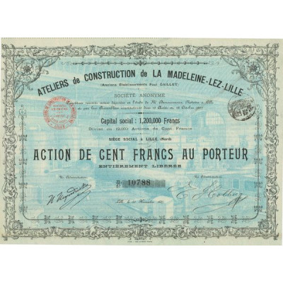 Ateliers de Construction de la Madeleine-Lez-Lille (Anc Ets Paul Gaillet) (Act 100 F)