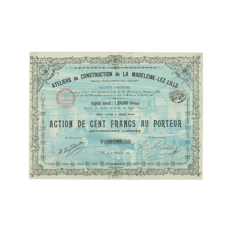 Ateliers de Construction de la Madeleine-Lez-Lille (Anc Ets Paul Gaillet) (Act 100 F)