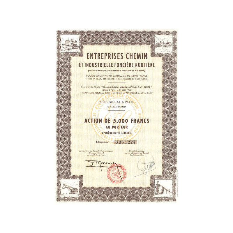 Entreprises Chemin et Industrielle Foncière Routière (Antérieurement l'Industrielle Foncière et Routière)(Act 5000 F)