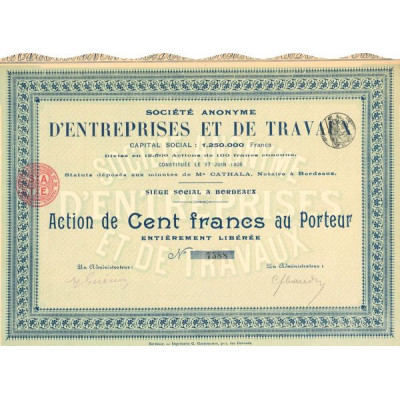 S.A. d'Entreprises et de Travaux (Act 100 F)