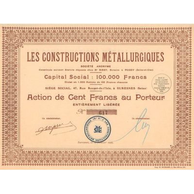 Les Constructions Métallurgiques (Act 100 F)