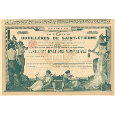 S.A. des Houillères de Saint-Etienne (Blanquette)(Certif d'Act Nomin)