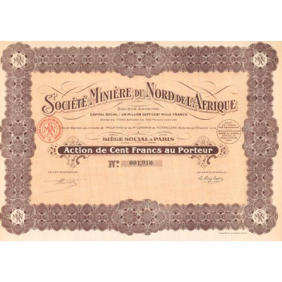 Sté Minière du Nord de l'Afrique (Act 100 F)