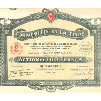 Cie Centrale des Etains (Act 100 F)
