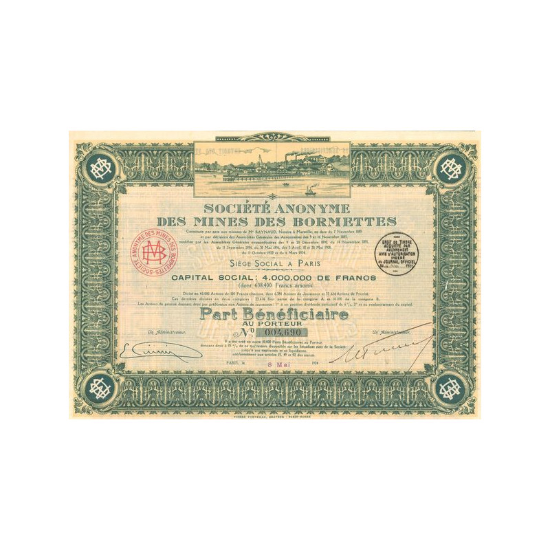 Société Anonyme des Mines des Bormettes (PB)
