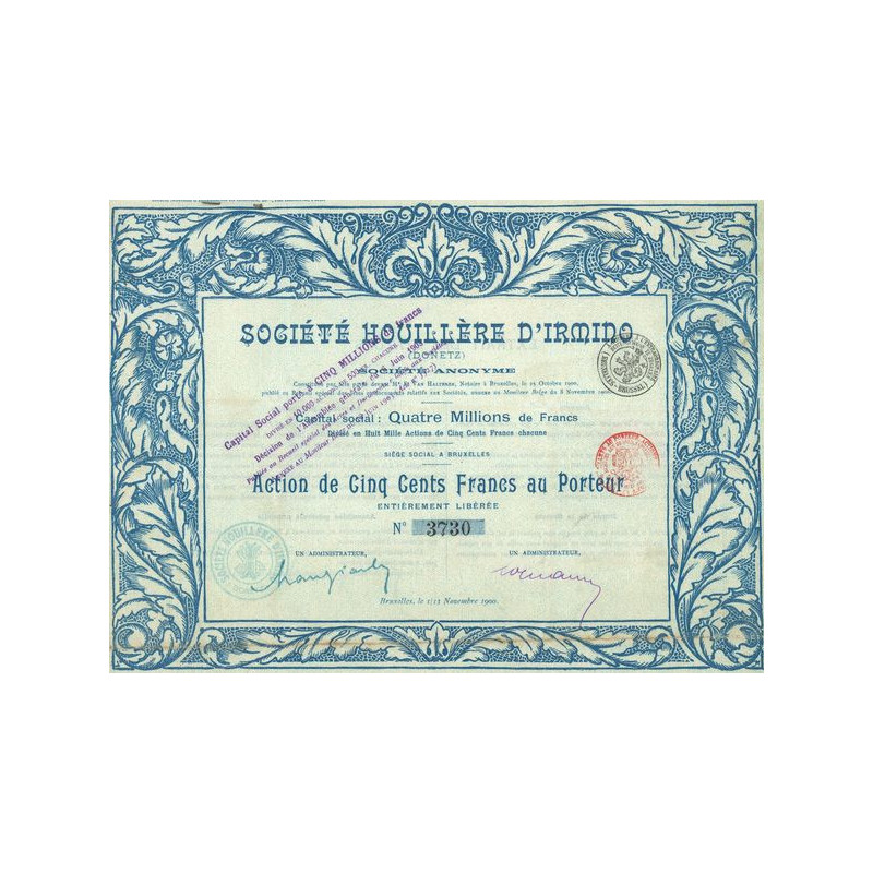 Sté Houillère d'Irmino (Donetz) - (Act 500 F)