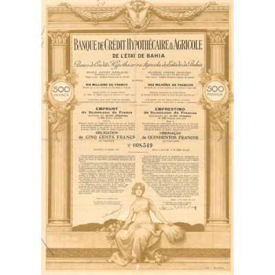 Banque de Crédit Hypothécaire & Agricole de l'Etat de Bahia (Obl 500 F)