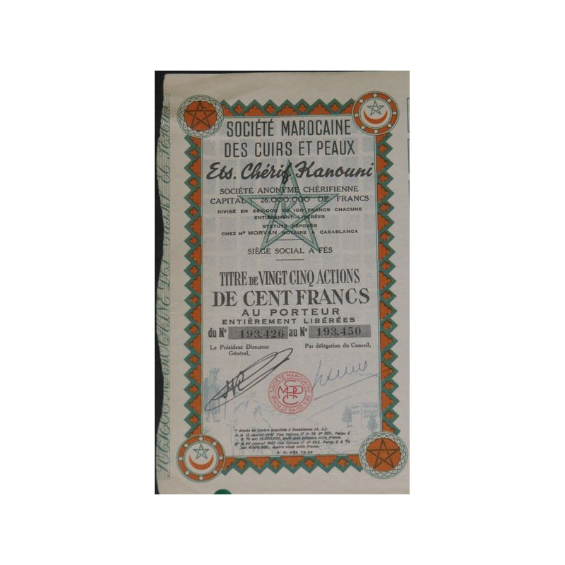 Sté Marocaine des Cuirs et Peaux - Ets Chérif Kanouni