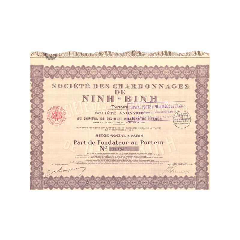 Sté des Charbonnages de Ninh-Binh (PF)