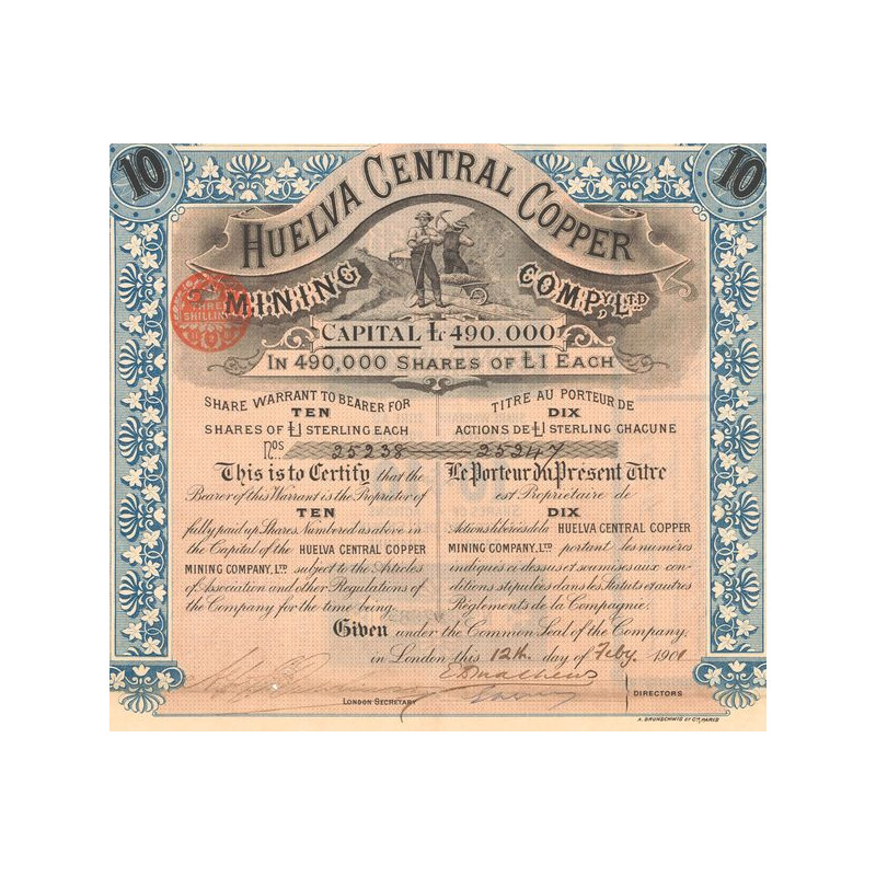 Huelva Central Copper Mining Cy Ltd (Titre 10 Act 1£)