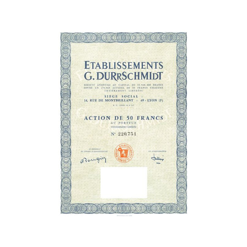 Ets G .Durrschmidt (Act 50 F)