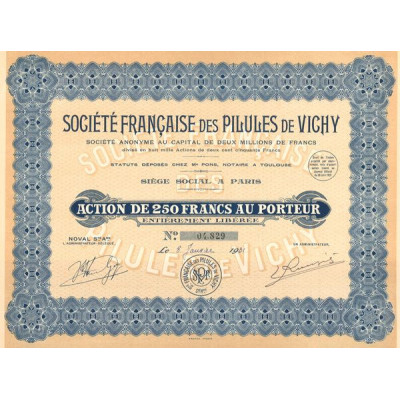 Sté Française des Pilules de Vichy (Act 250 F)