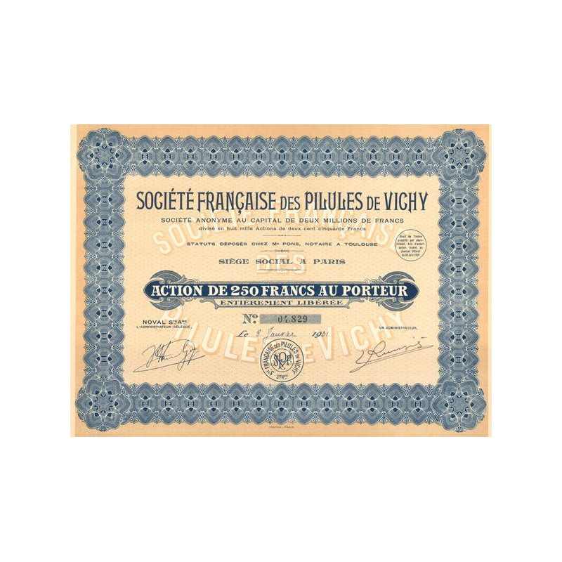 Sté Française des Pilules de Vichy (Act 250 F)