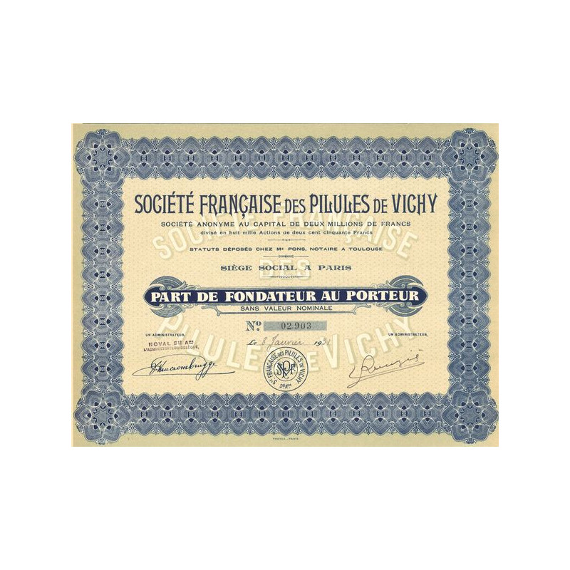 Sté Française des Pilules de Vichy (PF)
